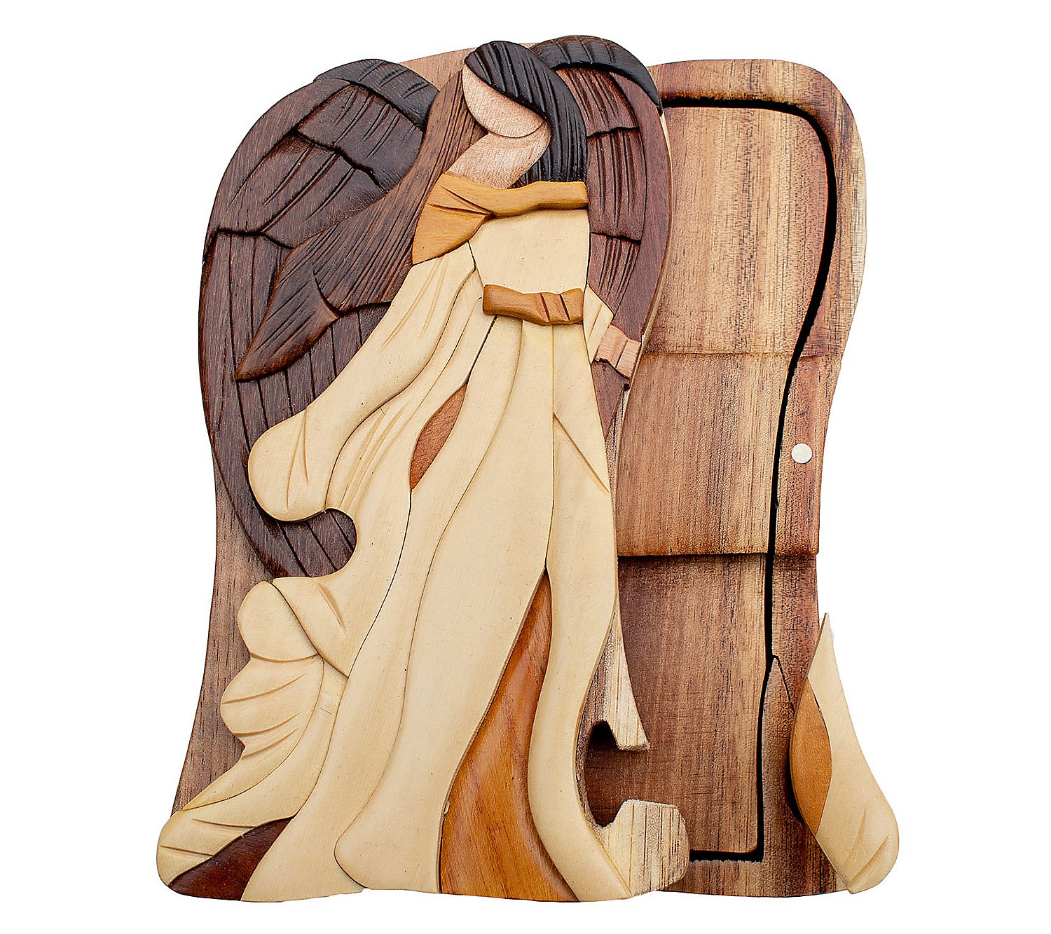 Carver Dan's Angel Standing Puzzle Box with Magnet Closures