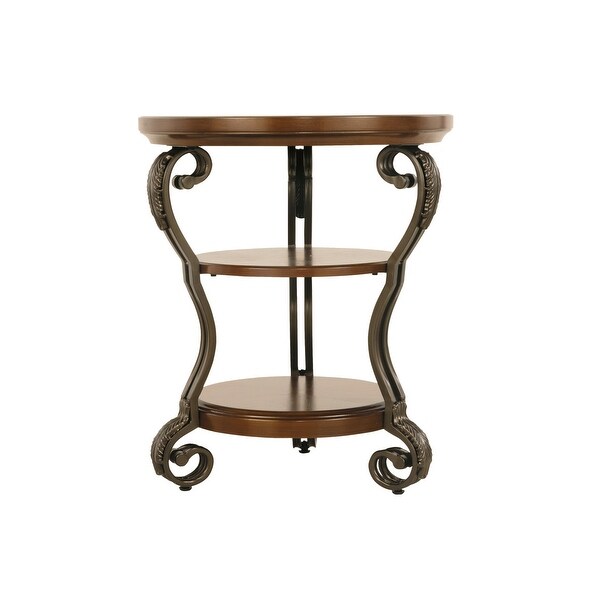 Nestor Medium Brown Chair Side End Table T517-7 Nestor Medium Brown Chair Side End Table