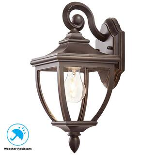 Home Decorators Collection 1-Light Oil-Rubbed Bronze Outdoor 6.5 in. Wall Lantern Sconce with Clear Glass 23461