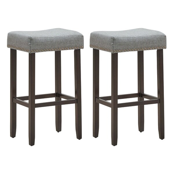 2 PCS Saddle Stools Counter Height Backless Stools with Padded Seat