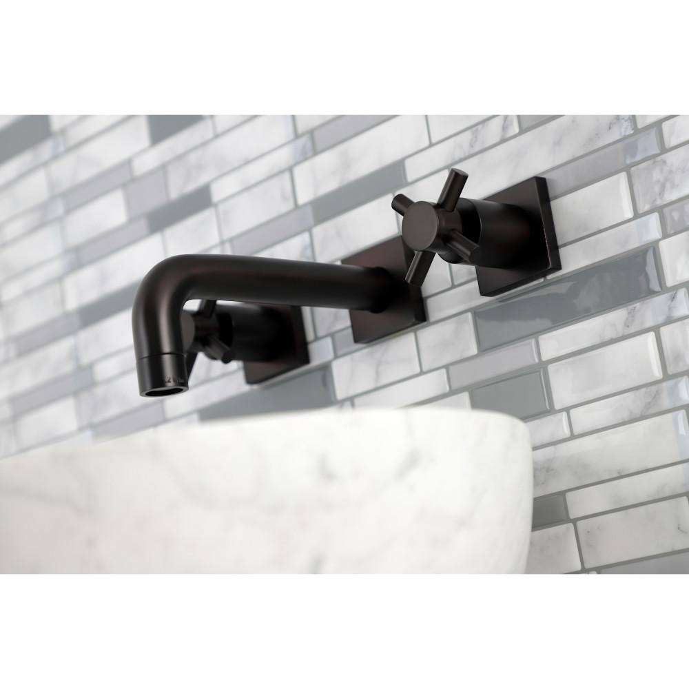 Kingston Brass Concord Double Handle Wall Mounted Faucet Bathroom in Oil Rubbed Bronze HKS6125DX