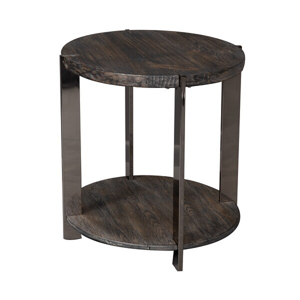 Paxton Charcoal with Chrome Plated Metal End Table