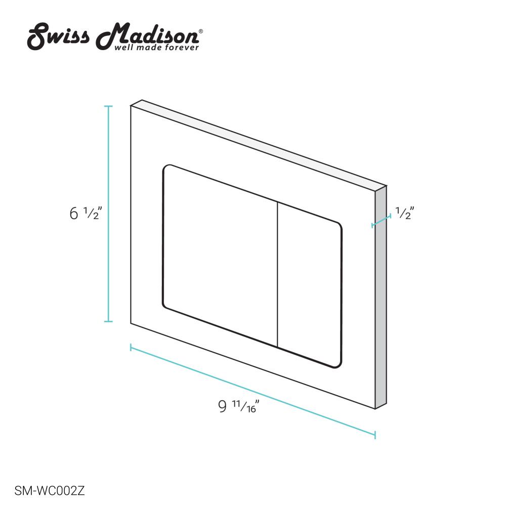 Wall Mount Dual Flush Actuator plate with Square Push Buttons in Brushed Brass