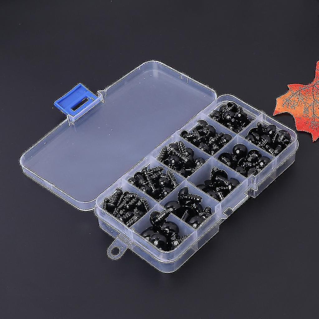 142pcs 6-12mm Black Plastic Safety Eyes For Bear/dolls/toy Animal/felting