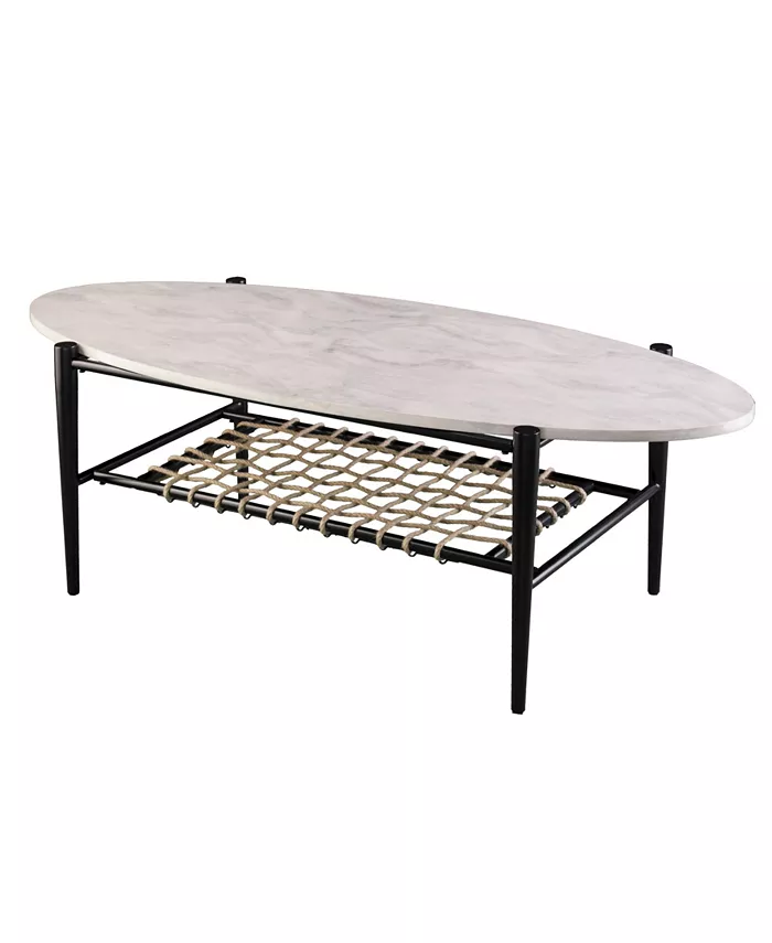 Southern Enterprises Relckin Faux Marble Cocktail Table