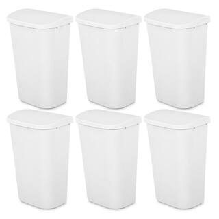 Sterilite 11.3 gal. Lift Top Lid Wastebasket Kitchen Trash Can White (6-Pack) 6 x 10758006