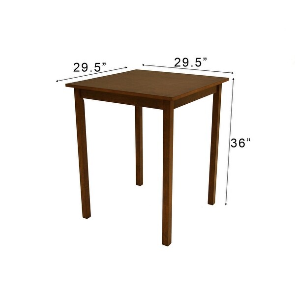 Zenvida Mid Century Counter Height Dining Table， Square Solid Wood