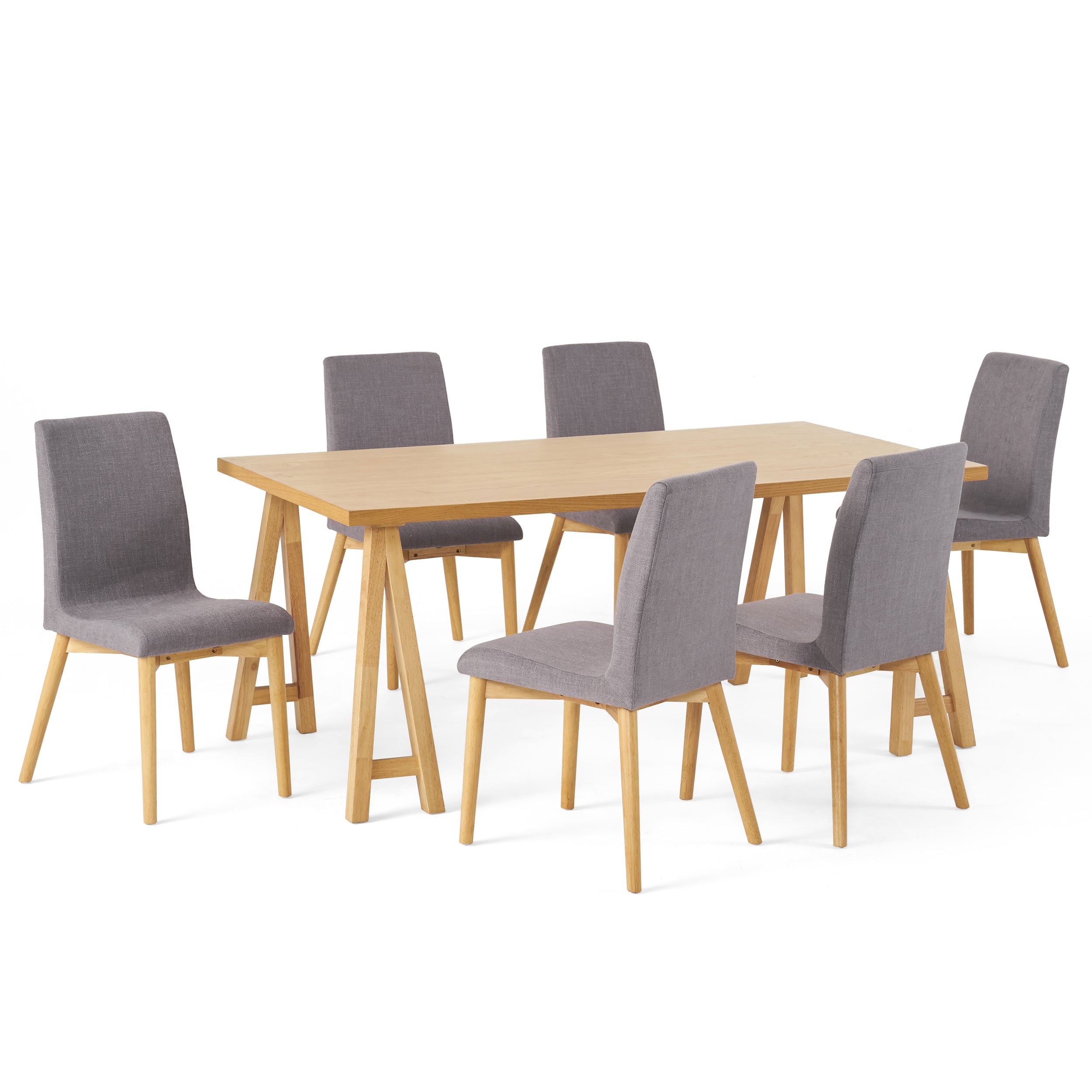 Thanvi Mid-Century Modern 7 Piece Dining Set