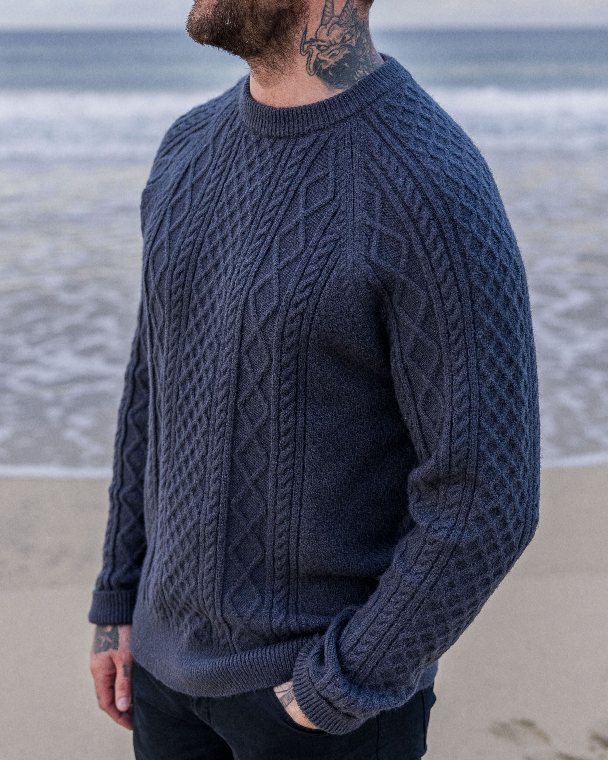 Sandbar Cable Knitted Jumper - Charcoal