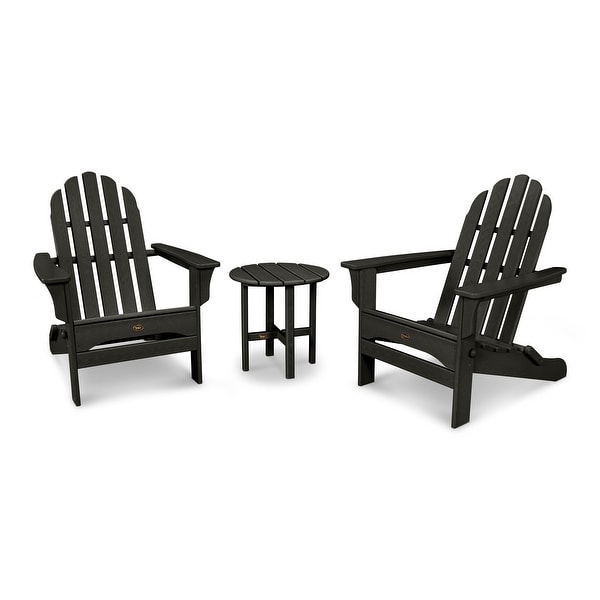 Trex Outdoor Furniture Cape Cod Folding Adirondack Set with Side Table