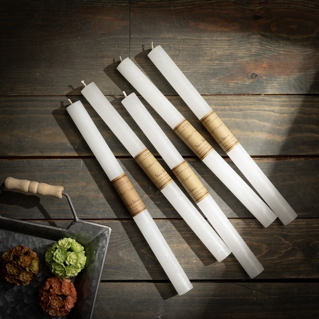 White Timber Tapers Set Of 12