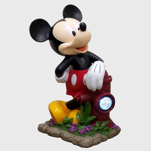 Mickey Mouse With A Fire Hydrant Solar Resin stone Statue