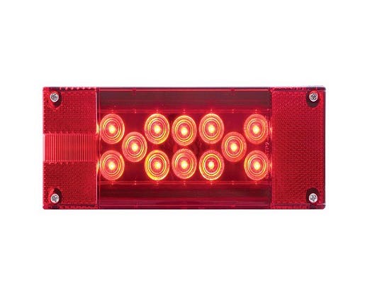 18-Led Red Stop/Turn/Tail Light For Marine Trailer; Driver Side - Includes License Illuminator