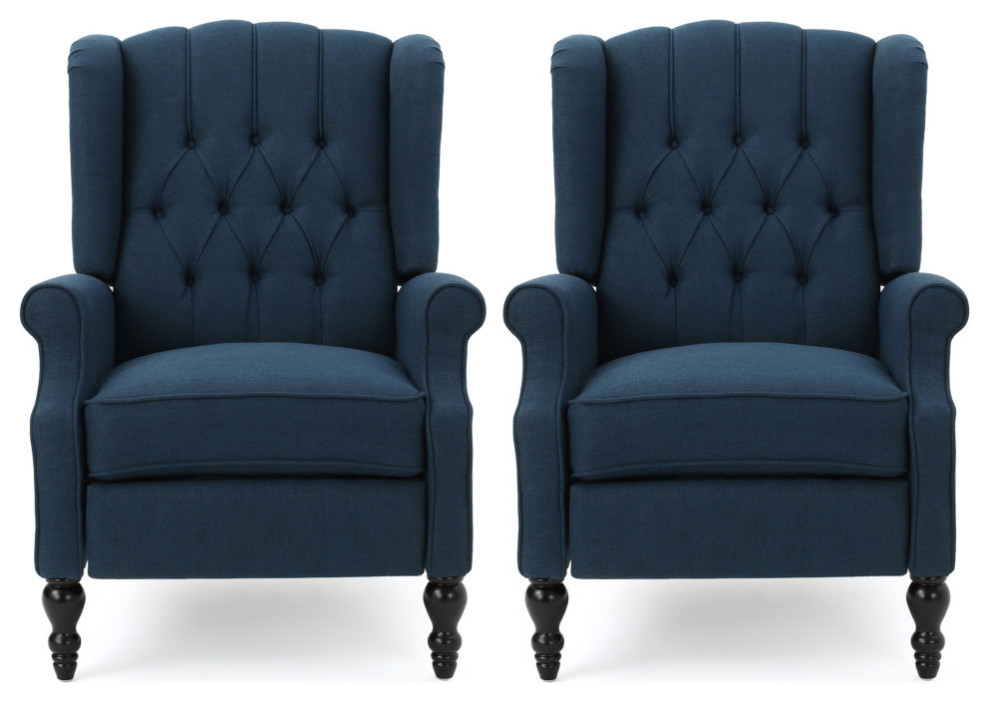 Xanthe Tufted Fabric Recliner  Set of 2   Traditional   Recliner Chairs   by GDFStudio  Houzz