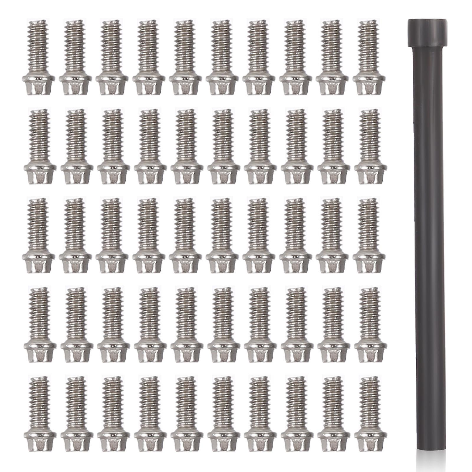 50pcs M2 Stainless Steel Screws With Wrench Tool For Rc Crawler Car 1.9/2.2inch Wheel Rims Compatible With Traxxas Hsp Redcat Rc4wd Tamiya Axial Scx10