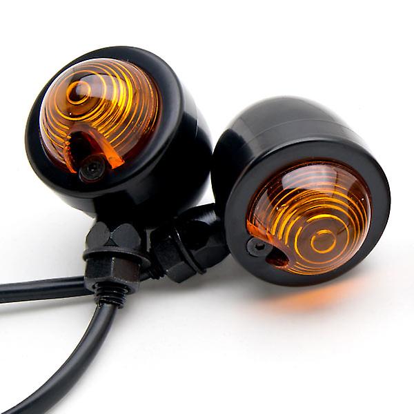 Motorcycle 2 pcs Black Amber Turn Signals Lights Compatible with Honda Ruckus Aero Z EZ 50 90