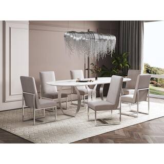 Manhattan Comfort Element Champagne Velvet Dining Chair (Set of 2) 2-DC030-OM