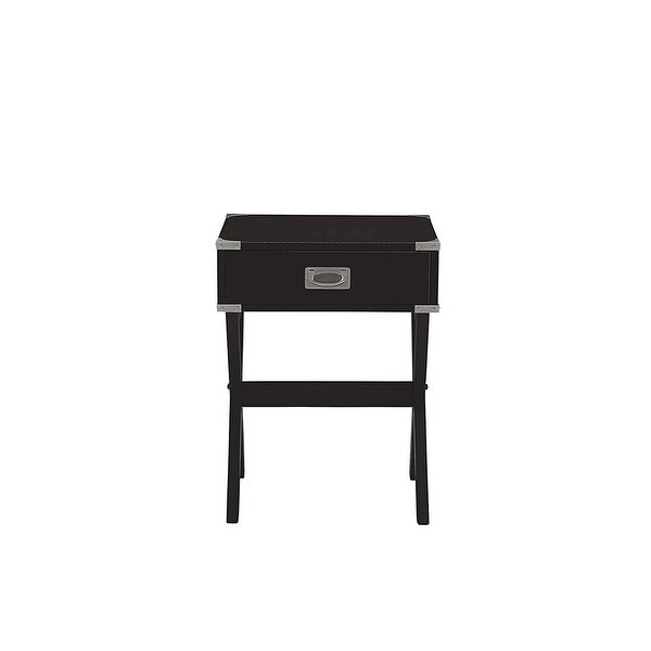 End Table， Black - 24 H x 18 W x 18 L Inches