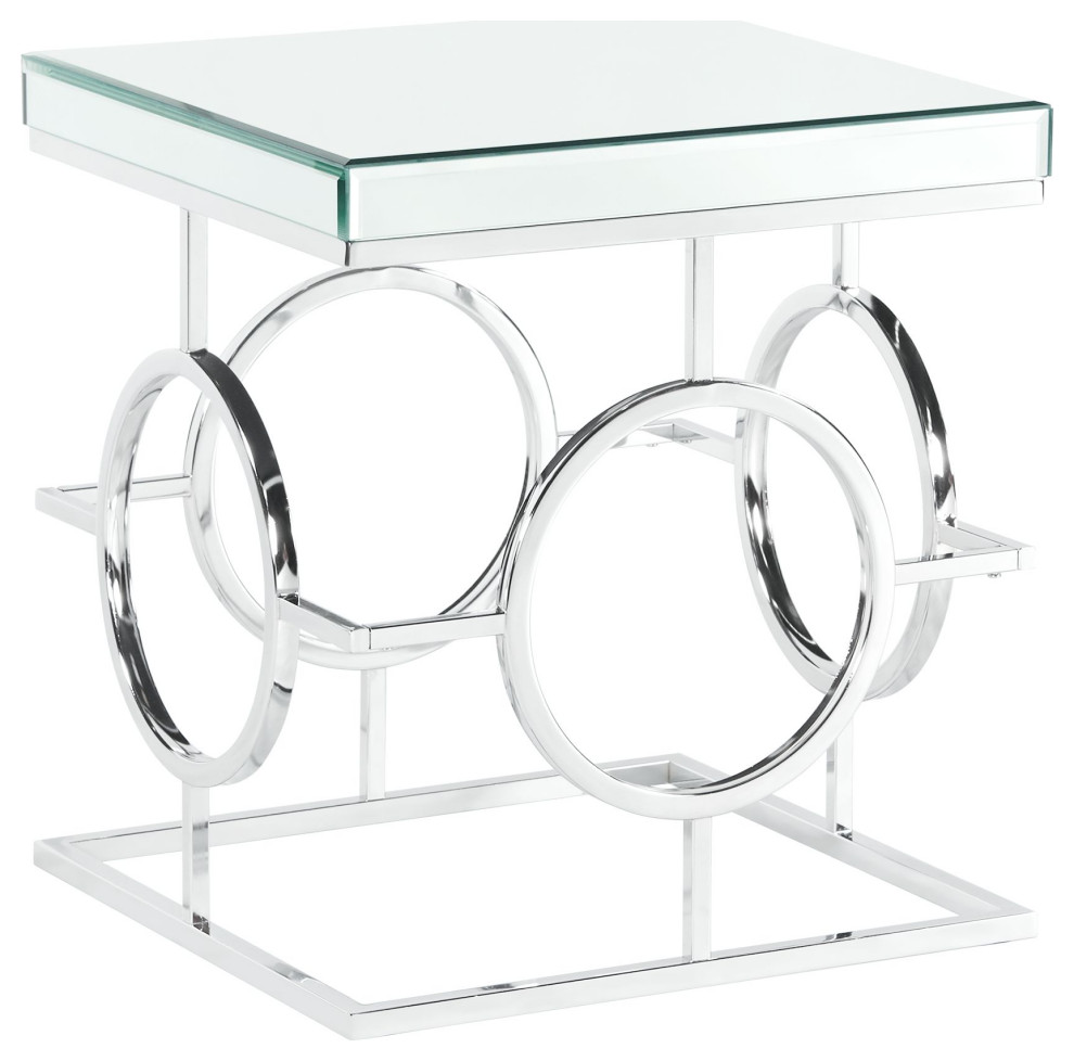 Katie Square Mirrored End Table   Contemporary   Side Tables And End Tables   by Picket House  Houzz