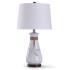 Serenity - Seaside Ceramic Table Lamp with Starfish and Rope Detail - White Finish with White Shade