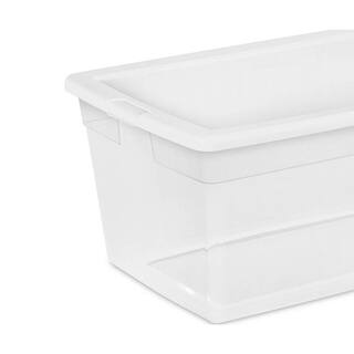 Sterilite 90 Qt. Storage Box with Clear Base and White Lid (4-Pack) 4 x 16668004