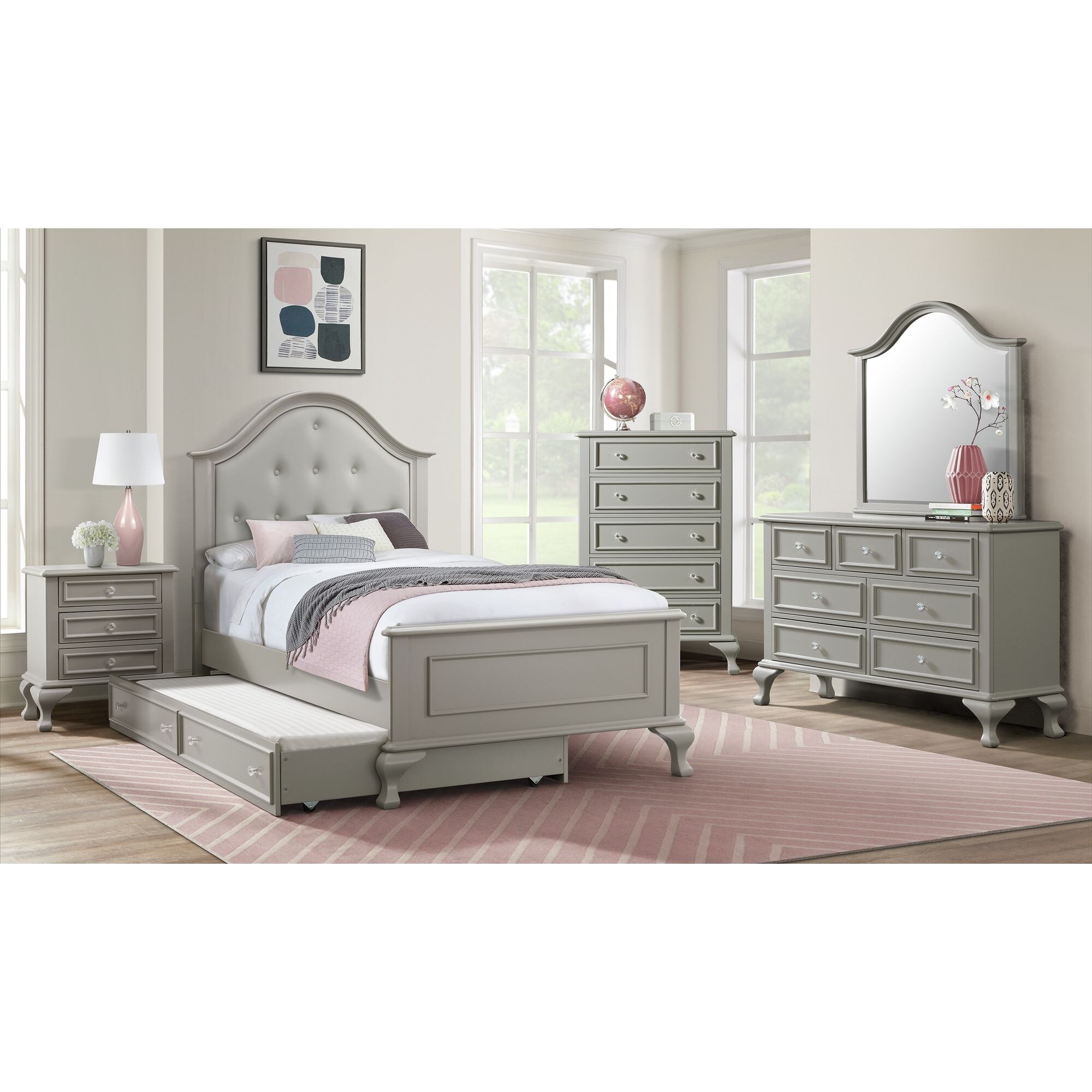 Picket House Furnishings Jenna Twin Panel Bedroom Set in Grey - - 34057027