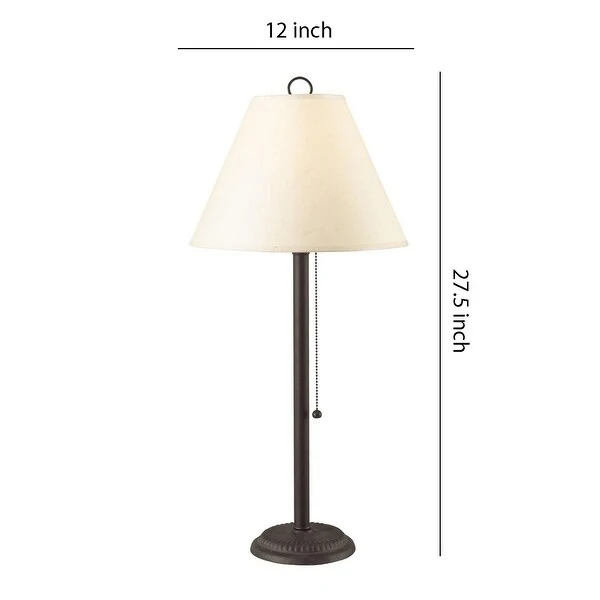 Paper Shade Metal Table Lamp with Pull Chain Switch，Set of 4，White and Black