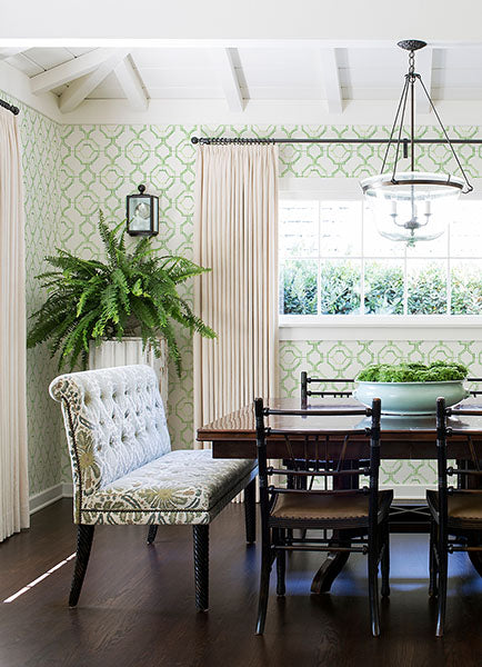 Gallina Green Trellis Wallpaper from the Happy Collection