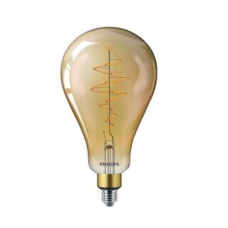 Philips 40-Watt Equivalent A50 Dimmable Vintage Glass Edison LED Large Light Bulb Amber Warm White (2000K) (4-Pack) 536276