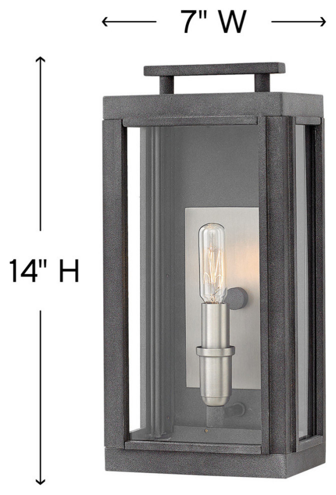 Hinkley Outdoor Sutcliffe Small Wall Mount  Aged Zinc  Standard   Transitional   Outdoor Lighting   by Lighting and Locks  Houzz