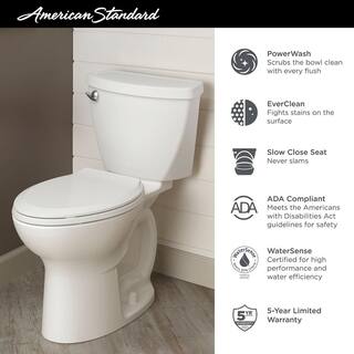 American Standard Cadet 3 Tall Height 10 in. Rough-In 2-piece 1.28 GPF Single Flush Elongated Toilet in White Seat Included 3378AB128ST.020