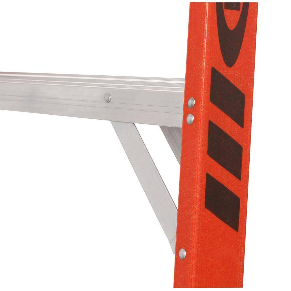 Werner 10 ft. Fiberglass Twin Step Ladder with 375 lb. Load Capacity Type IAA Duty Rating T7410