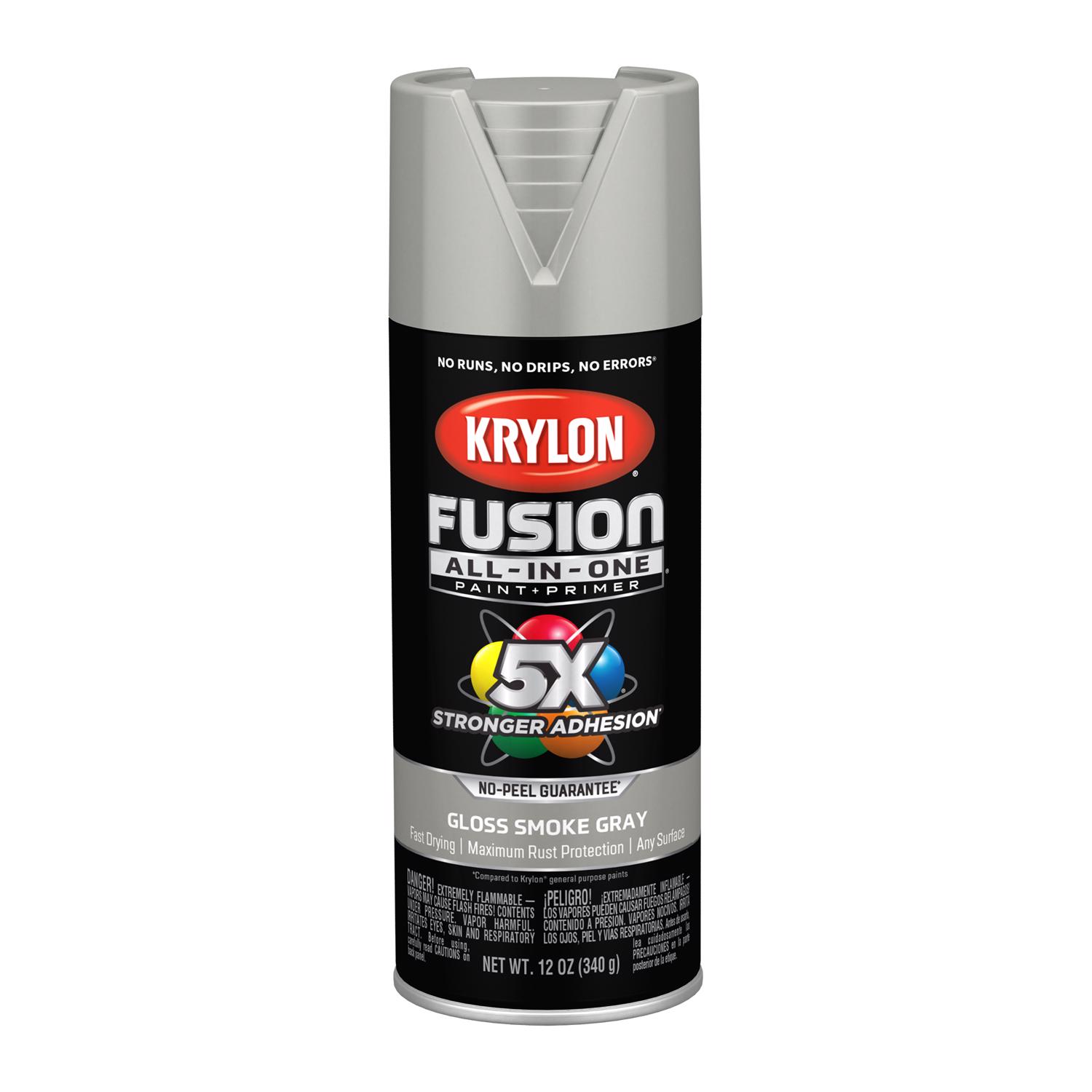 Krylon Fusion All-In-One Gloss Smoke Gray Paint+Primer Spray Paint 12 oz