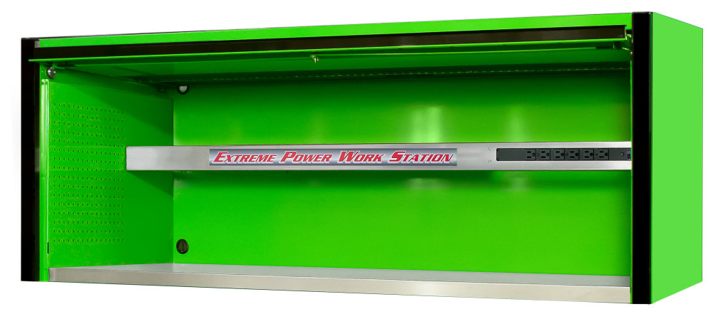 Extreme Tools 72 Green Power Workstation Hutch with Black