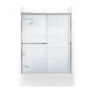 Coastal Shower Doors Paragon 316 B 64 in. x 57 in. Semi-Framed Sliding Tub Door with Towel Bar in Chrome and Clear Glass 5164.57B-C