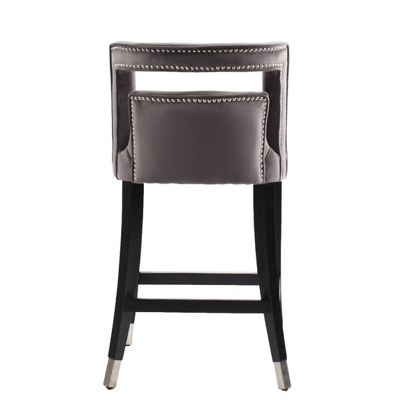 Suede Velvet Barstool with nailheads Living Room Chair