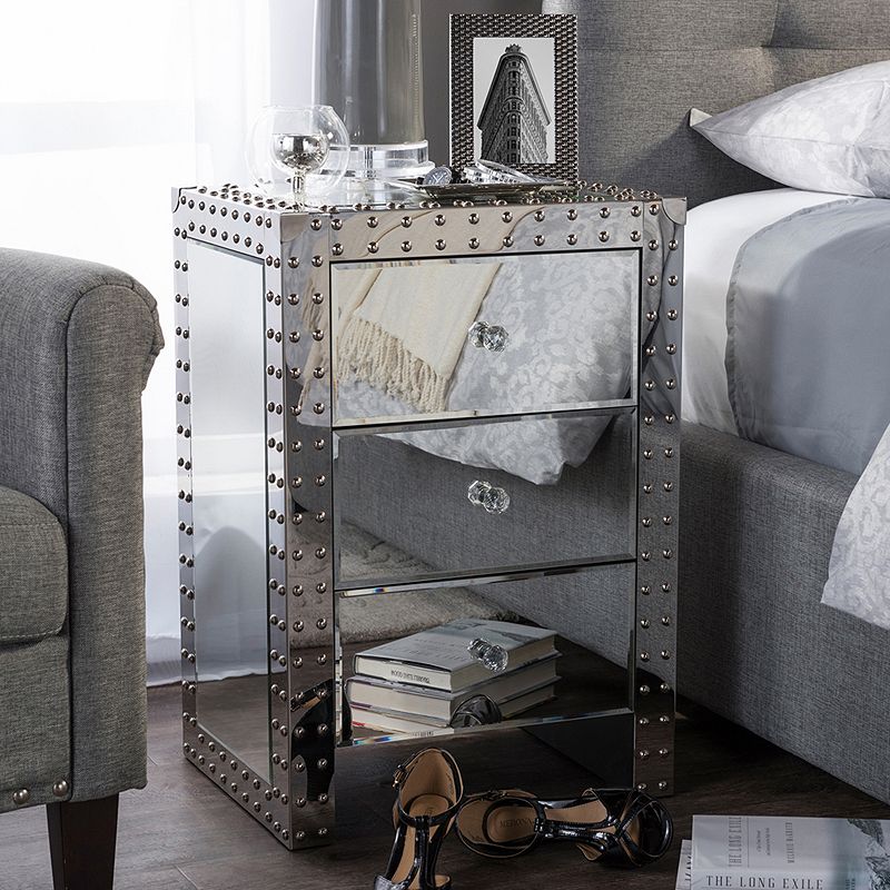 Baxton Studio Azura Mirrored Nightstand