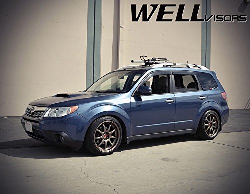 WellVisors Side Window Wind Deflector Visors - Subaru Forester 2009 2010 2011 2012 2013 Premium Series