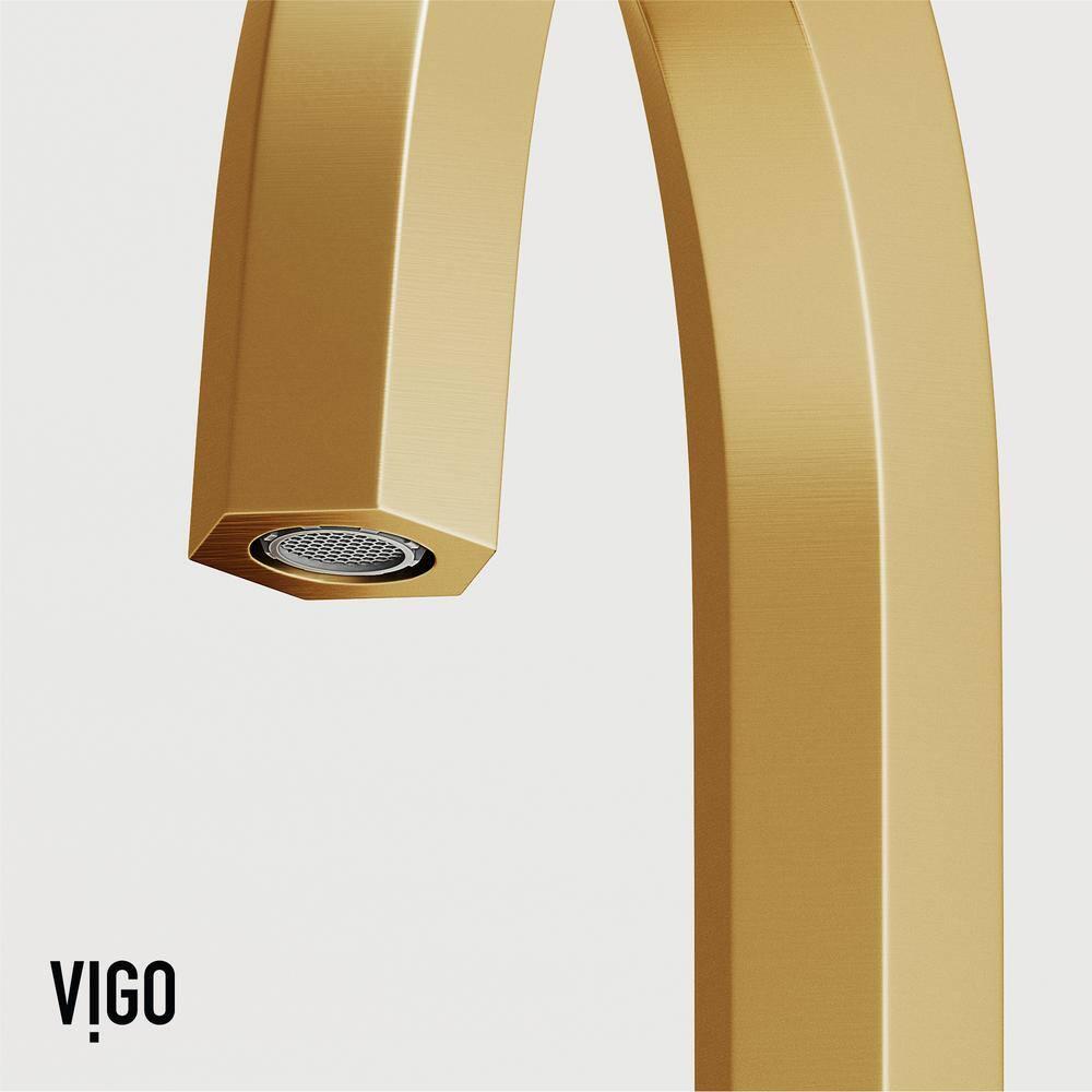 VIGO Hart Two Handle Bathroom Faucet in Matte Brushed Gold