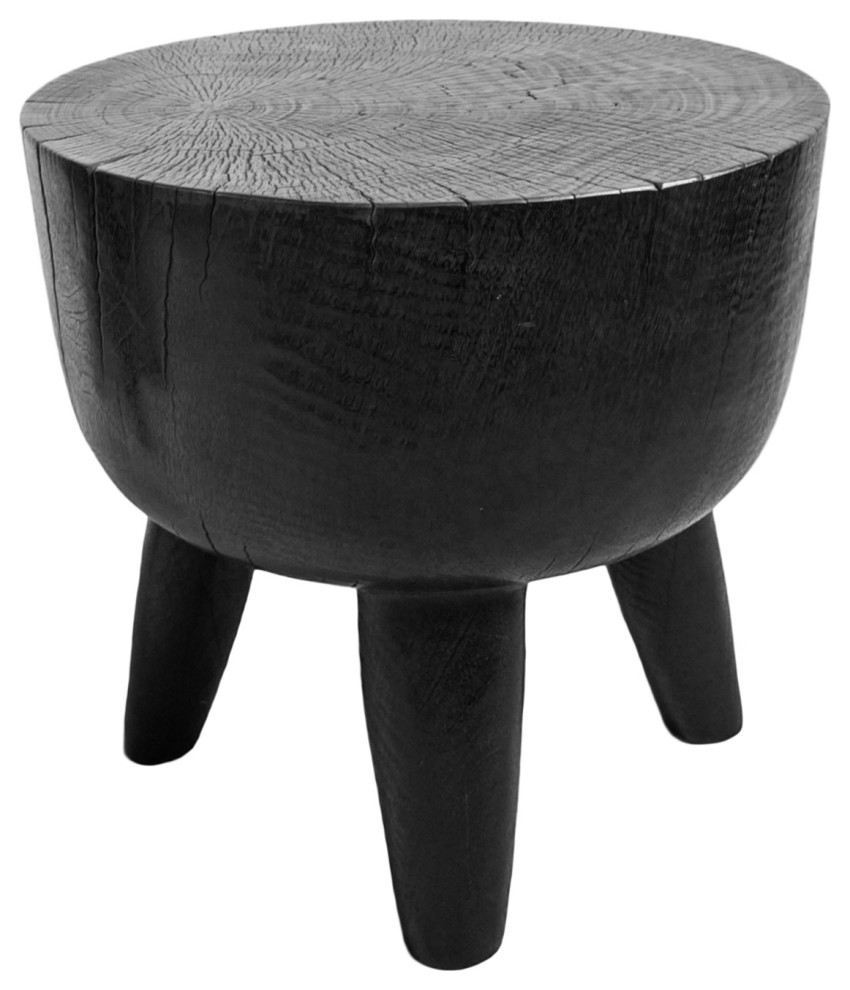 Ebony 4 Leg Side Table Stool   Rustic   Side Tables And End Tables   by Design Mix Furniture  Houzz