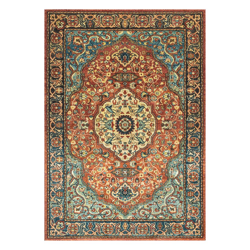 nuLOOM Pearlie Floral Medallion Framed Rug - 4' x 6'