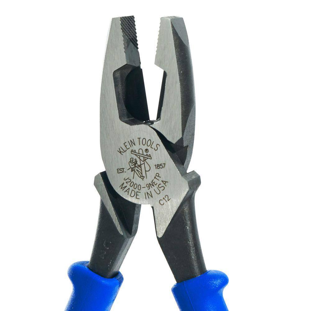 Klein Tools 9 in. Journeyman Heavy Duty Side Cutting Pliers for Fish Tape Pulling J2000-9NETP