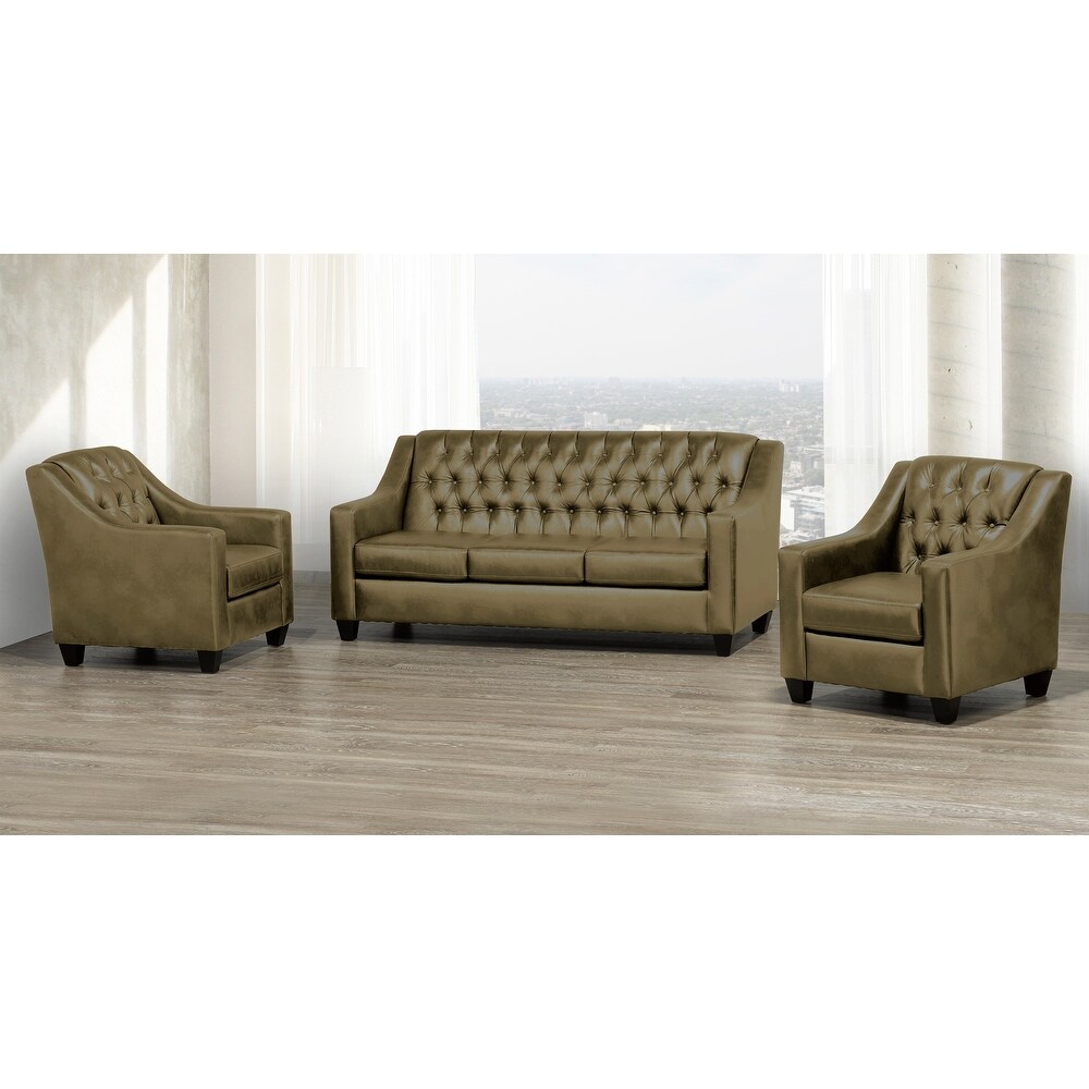 Keighley Top Grain Leather Sofa and Two Chair Set