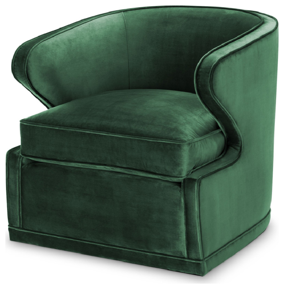 Green Velvet Swivel Chair  Eichholtz Dorset   Contemporary   Armchairs And Accent Chairs   by Oroa   Distinctive Furniture  Houzz