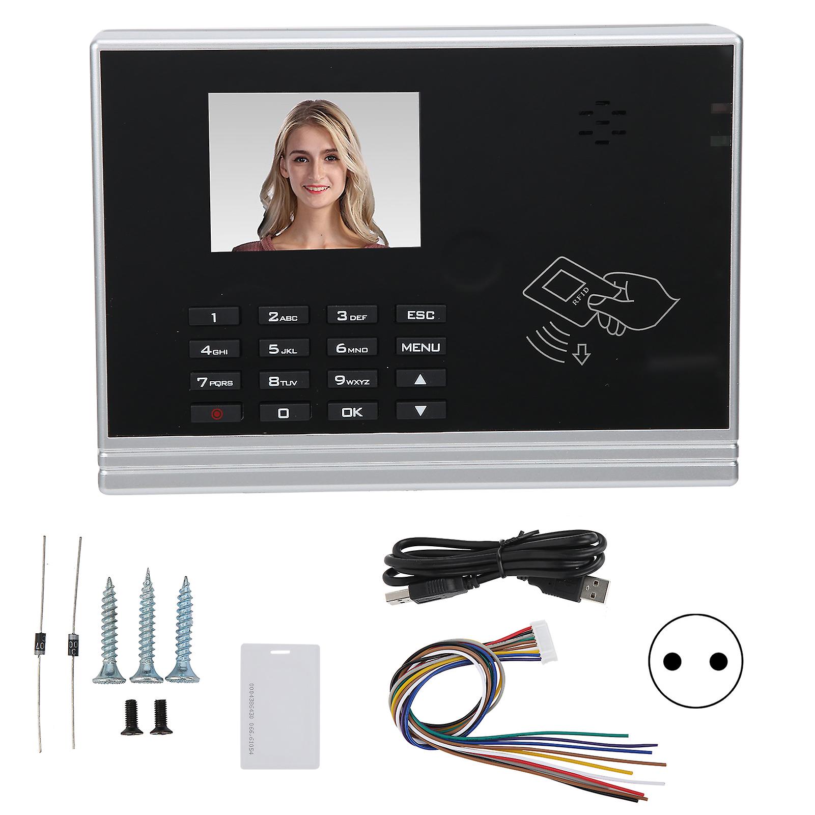 2.8in Color Display Time Attendance Usb Tcp/ip Id Card Password Clockin Machine 110270veu Plug