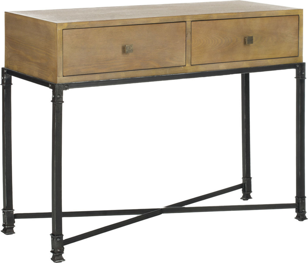 Safavieh Julian 2 Drawer Console Table   Industrial   Console Tables   by ShopLadder  Houzz