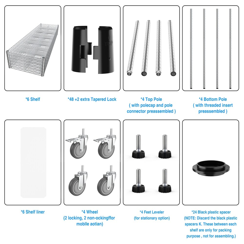 6 Tier Wire Shelving Unit