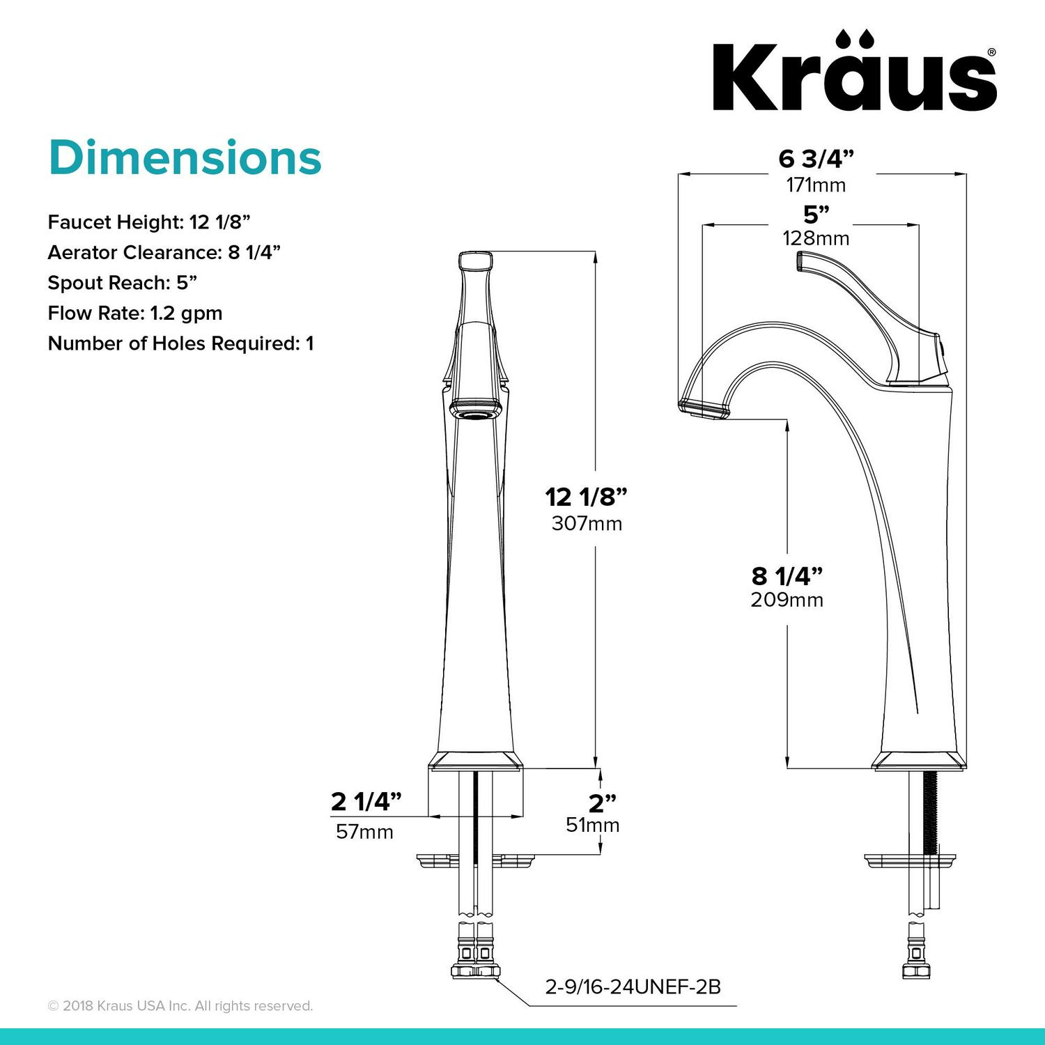 KRAUS Arlo Oil Rubbed Bronze Single Handle Vessel Bathroom Faucet with Pop Up Drain