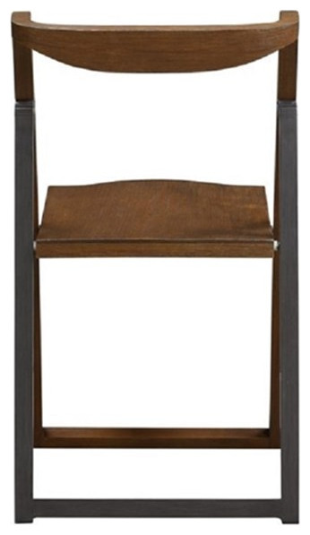 Boraam Sydney Folding Chair Chestnut Wire Brush Set of 2   Transitional   Folding Chairs And Stools   by Homesquare  Houzz