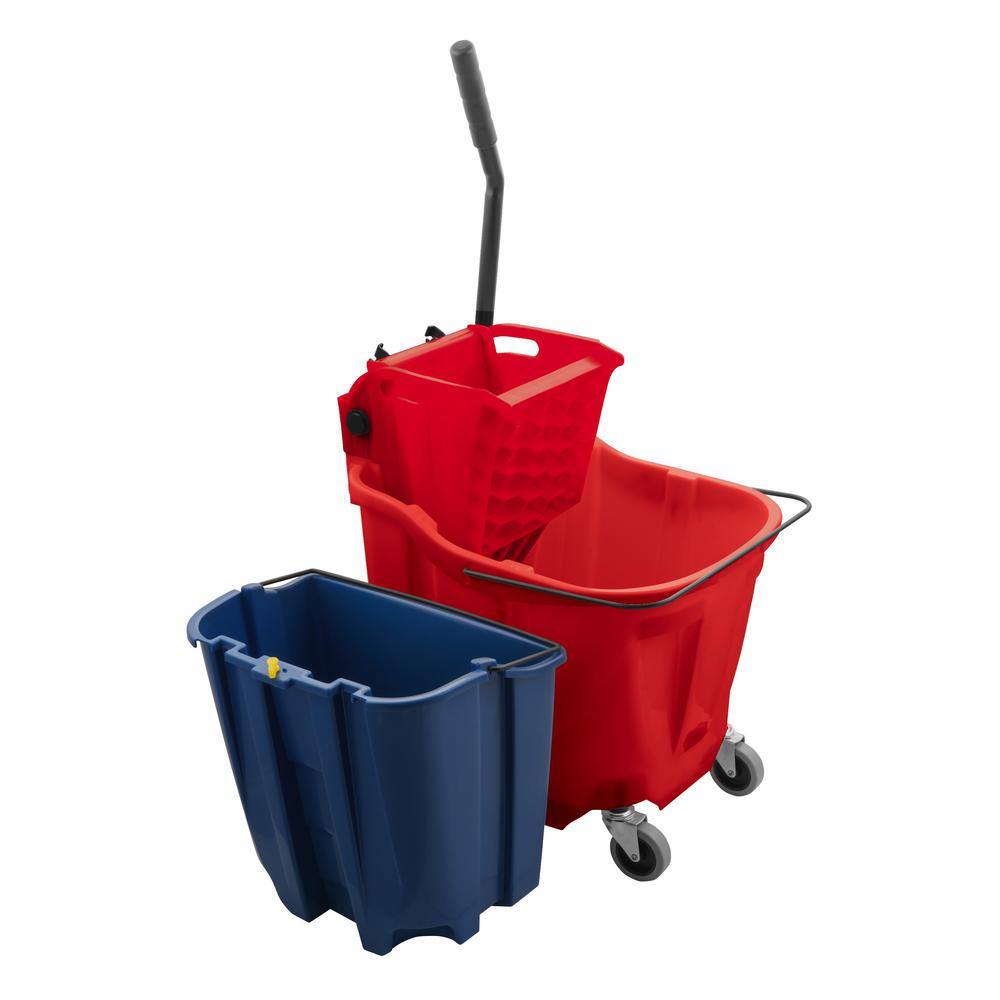 Sparta 8.75 gal. Red Polypropylene Mop Bucket Combo with Wringer and Soiled Water Insert 9690405